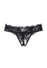 Эротические трусики Erolanta Lingerie Collection с декоративным вырезом сзади, кружевные черные (42-44)