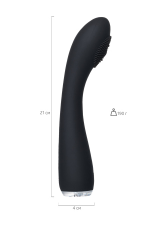 Вибратор  PPP SHIO-PRO BLACK,черный, силикон, 21 см